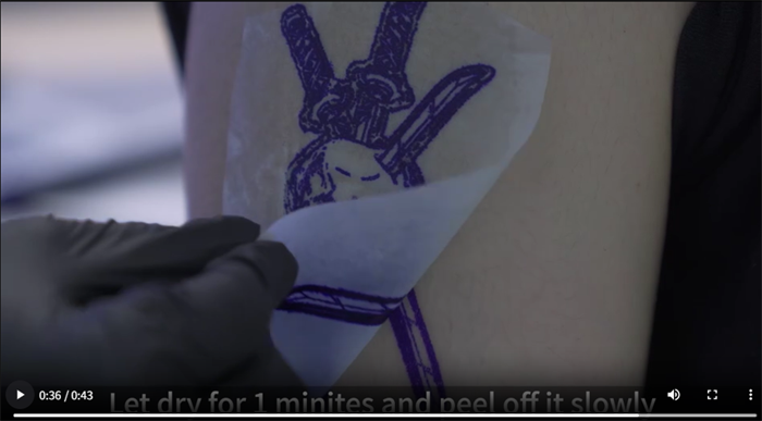 轉(zhuǎn)印到皮膚